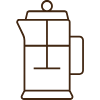 Icono métodos de inmersión prensa francesa AeroPress Clever café