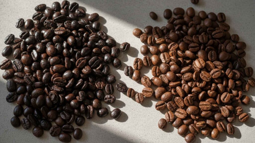 comparación entre café de especialidad y café comercial según nivel de tueste y calidad del grano